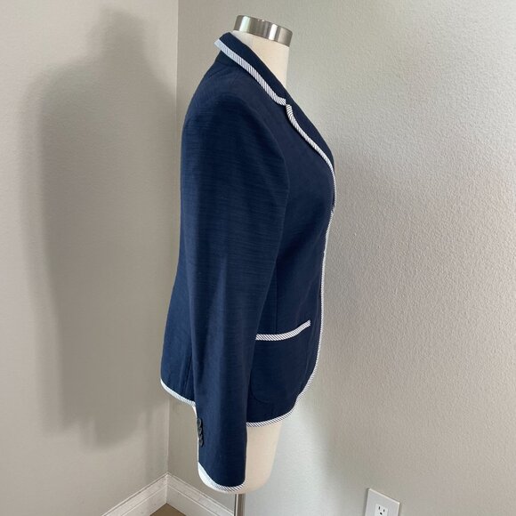 NEW 346 Brooks Brothers Womens 12 Navy Blazer Cotton Jacket Nautical Preppy - Picture 8 of 14